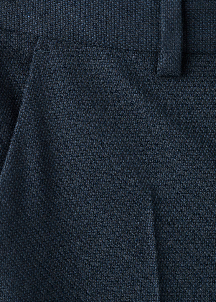 Pique suit trousers — Navy