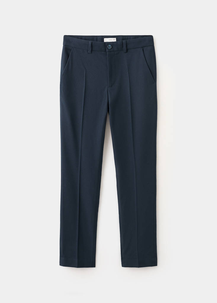 Pique suit trousers — Navy