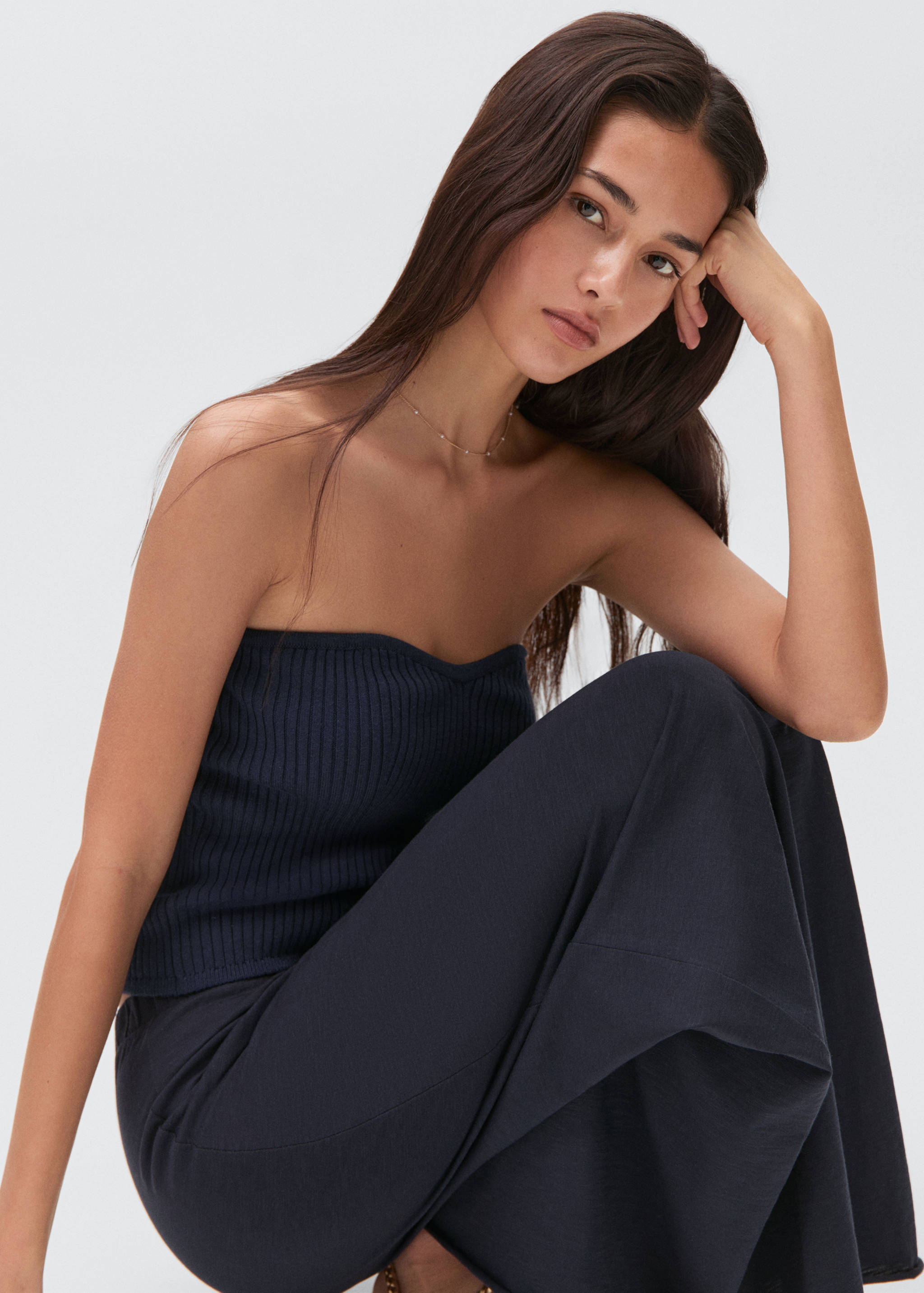 Strapless knitted top - Details of the article 2
