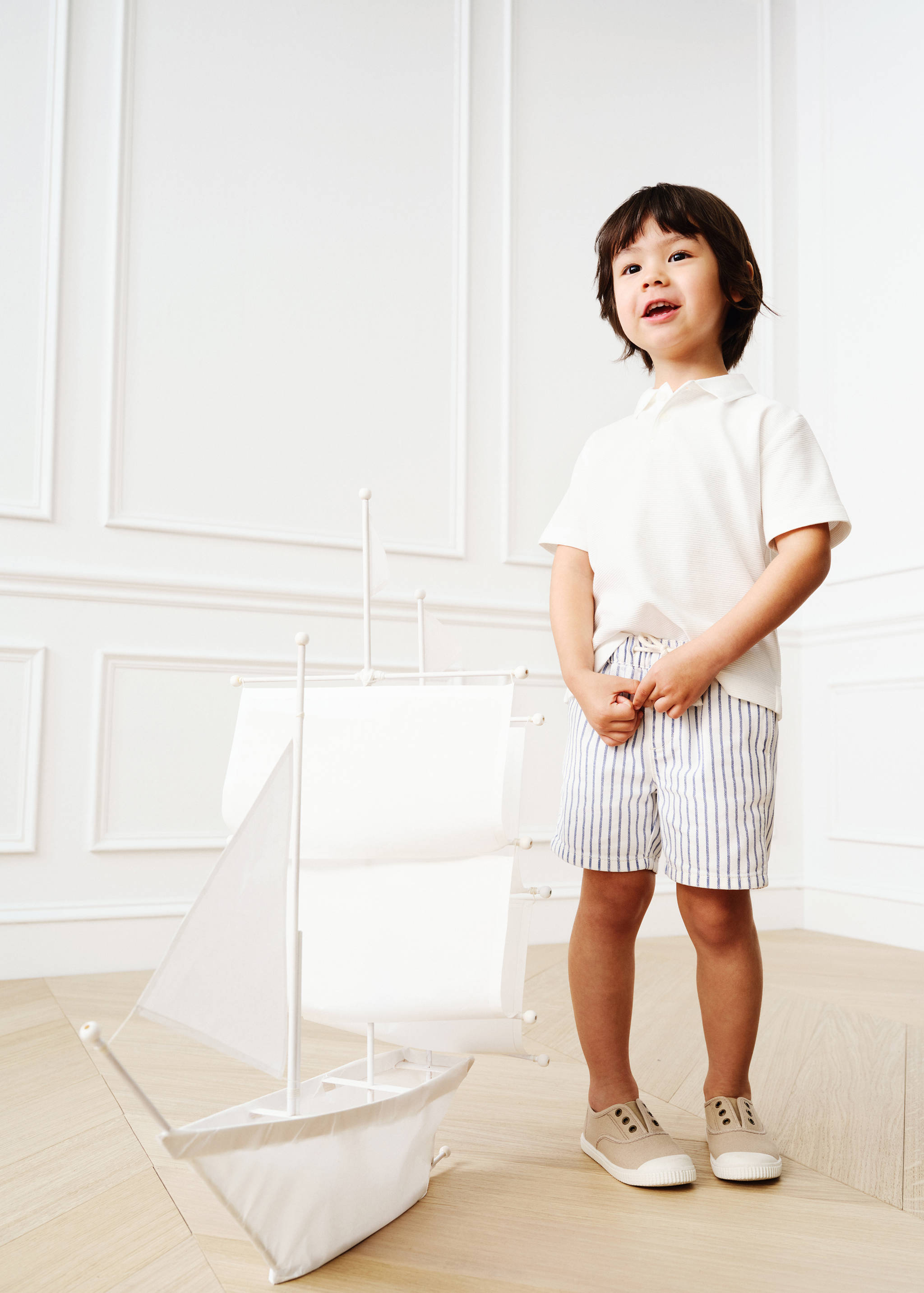 Striped bermuda shorts with drawstring - Details of the article 6