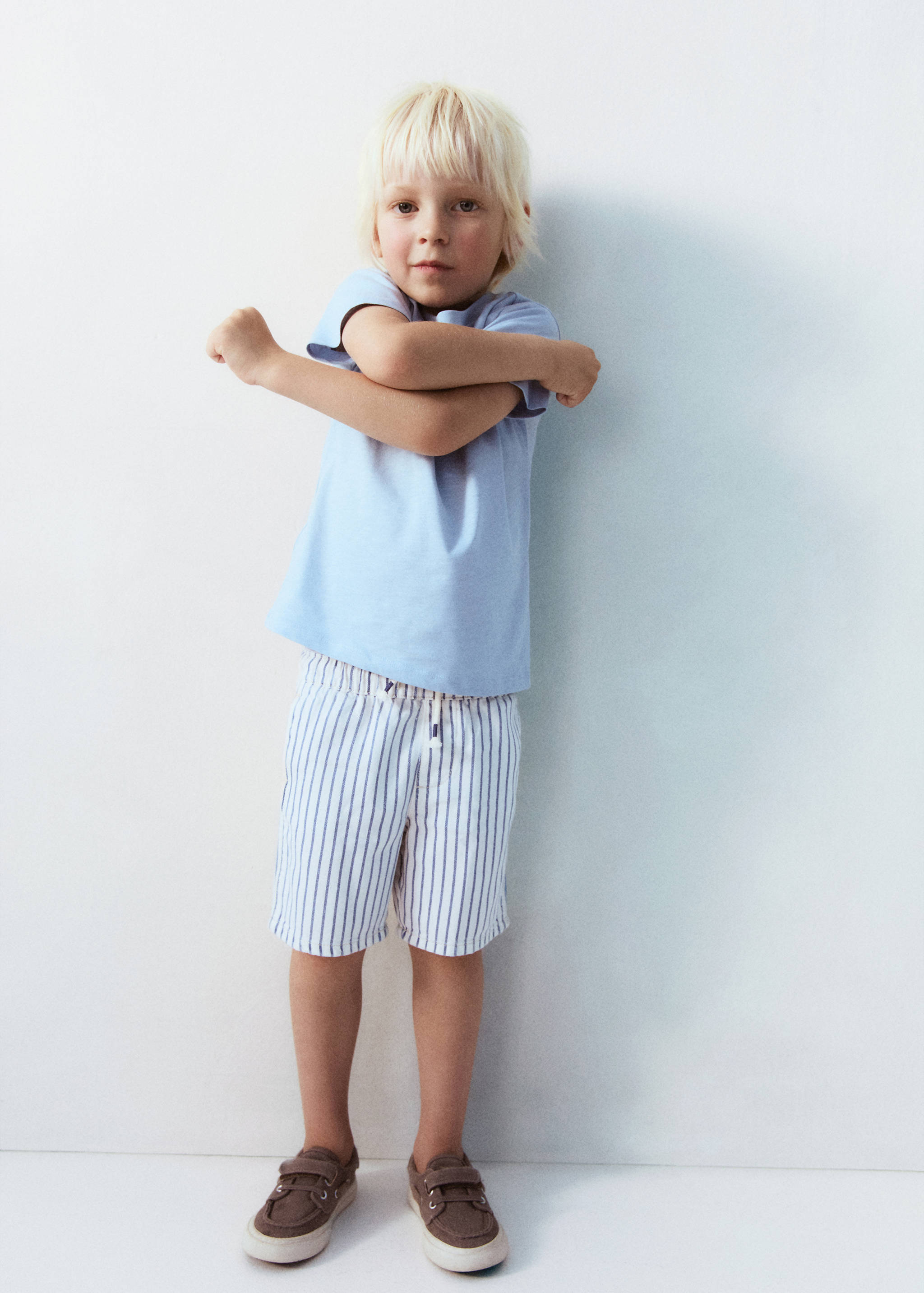 Striped bermuda shorts with drawstring - Details of the article 5