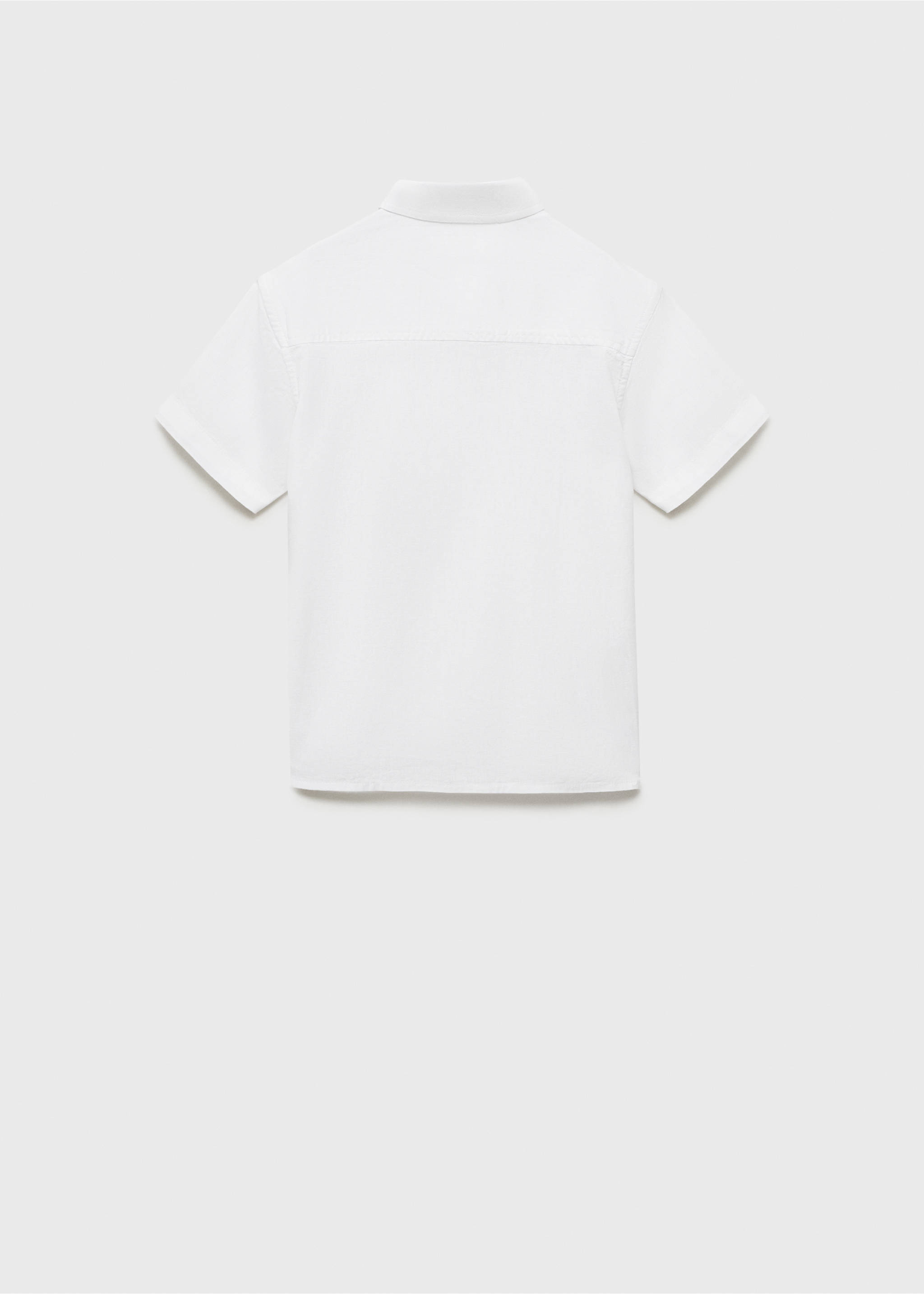 Camisa manga corta lino - Reverso del artículo, Blanco. Ref: 87078266-00.