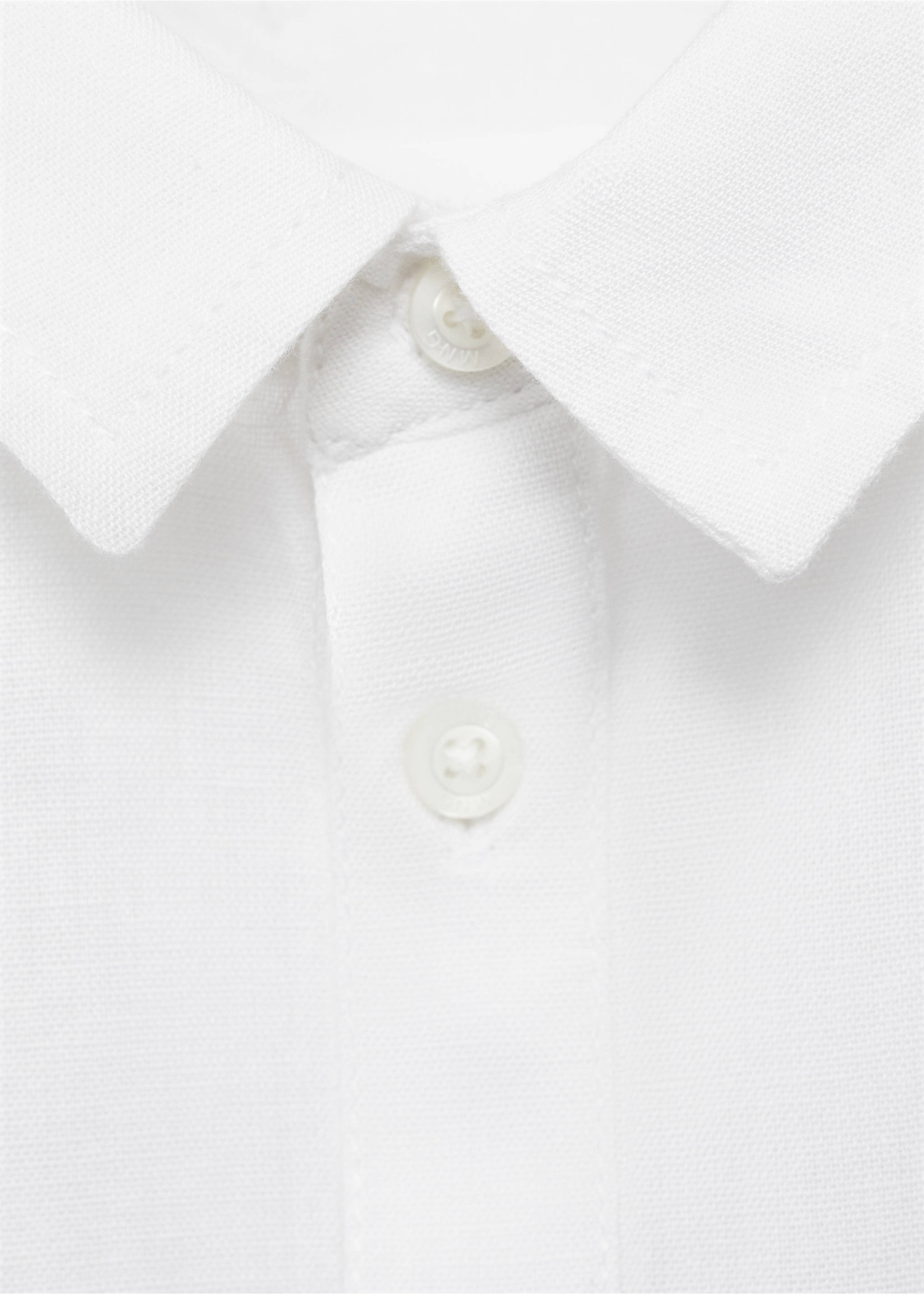 Camisa manga corta lino - Detalle del artículo 0, Blanco. Ref: 87078266-00.