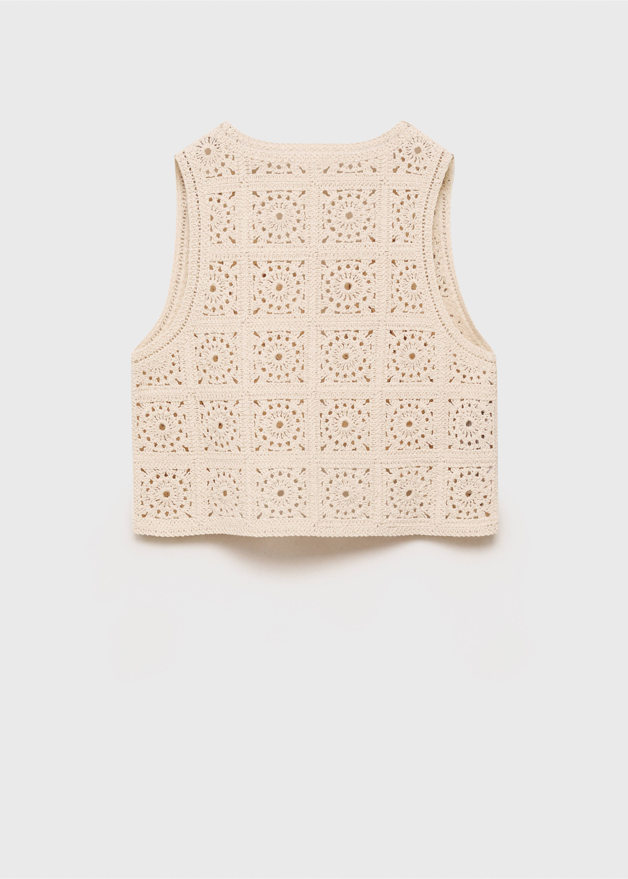 Crochet knitted vest - Reverse of the article, Beige. Ref: 87078268-00.