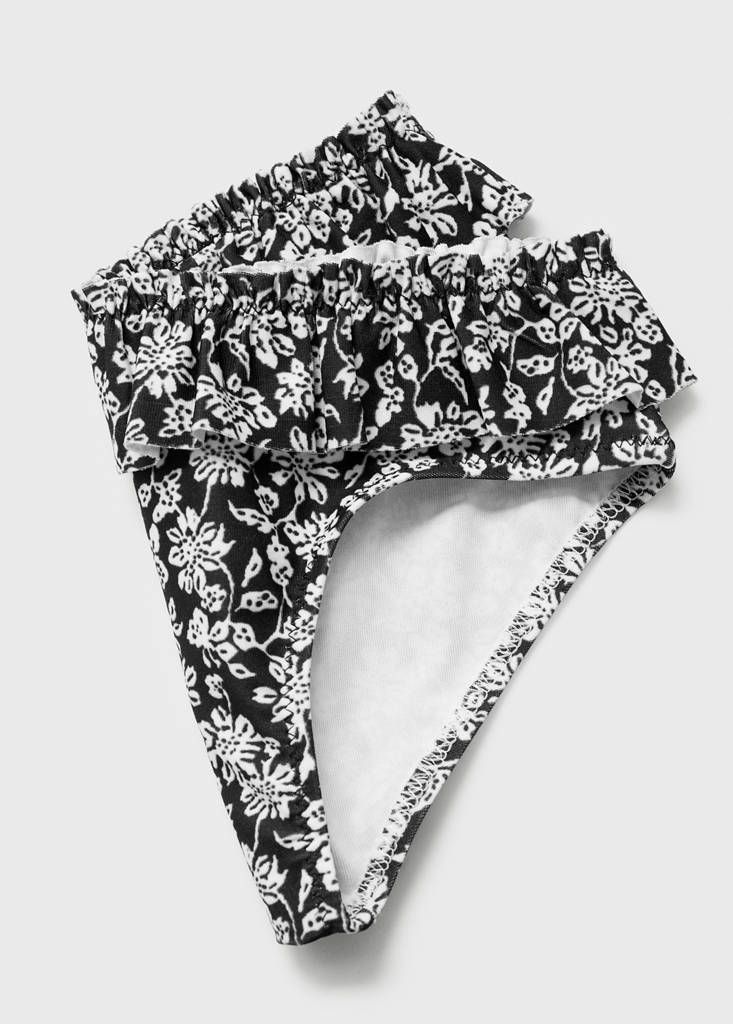 Printed bikini bottom — Black
