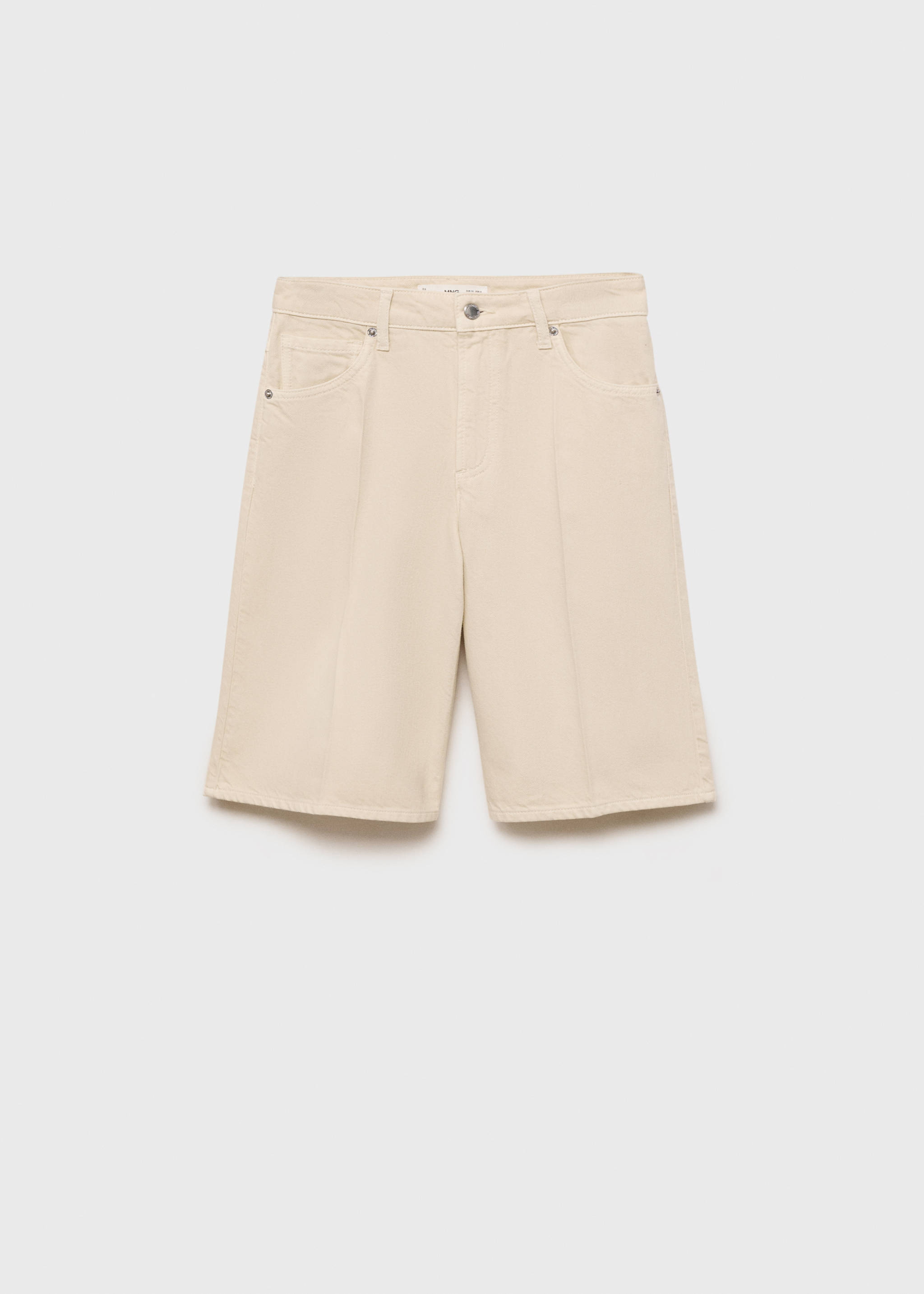 Denimbermudas med hög midja - Artikel utan modell