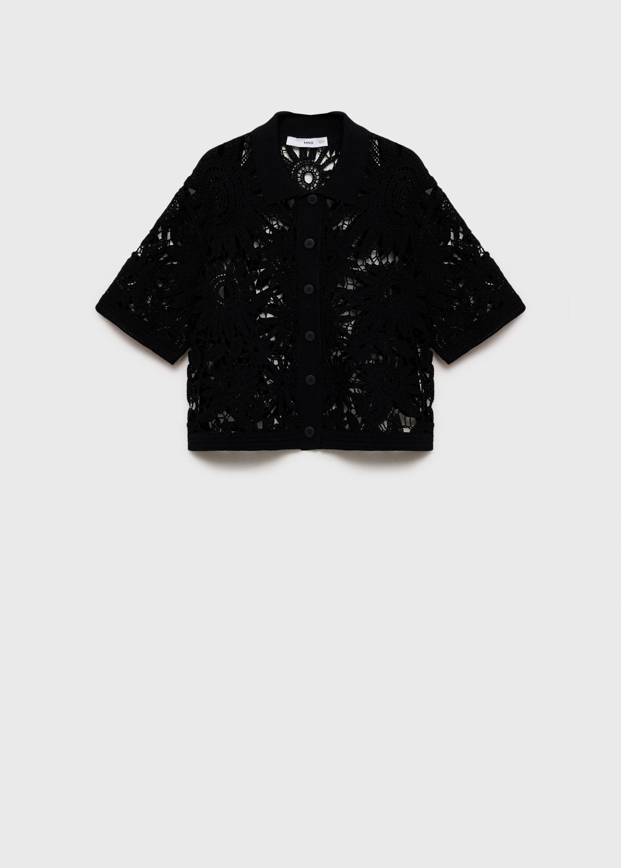 Cardigan de croché de manga curta - Artigo sem modelo