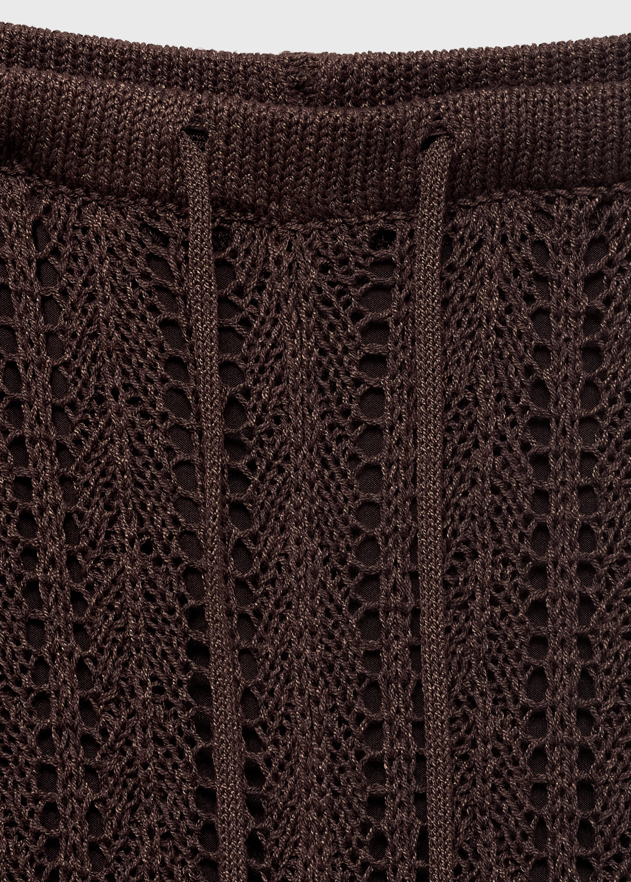 Straight-fit openwork knitted trousers - Details of the article 8