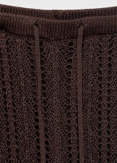 Straight-fit openwork knitted trousers — Chocolate 8