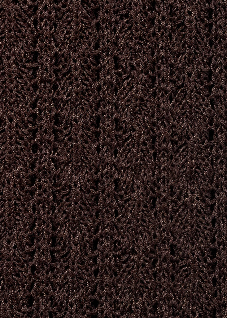 Straight-fit openwork knitted trousers — Chocolate