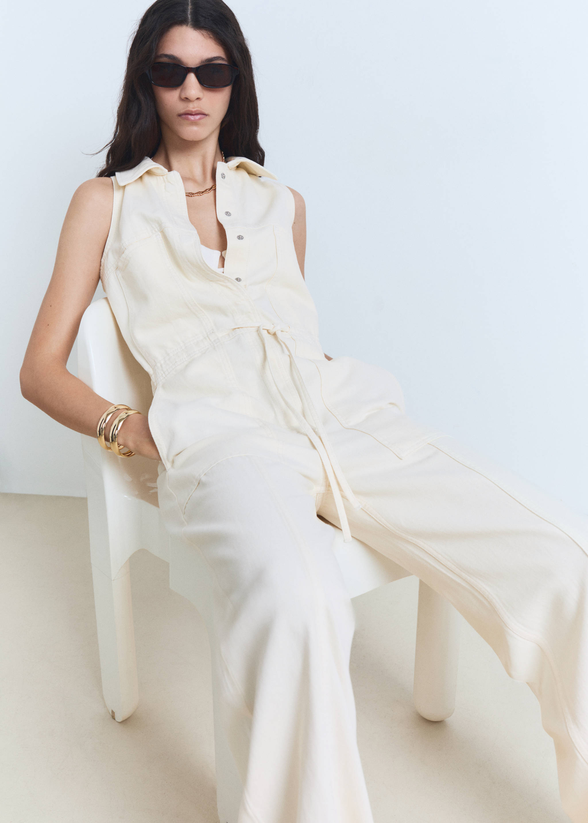 Combi-pantalon denim - Plan moyen