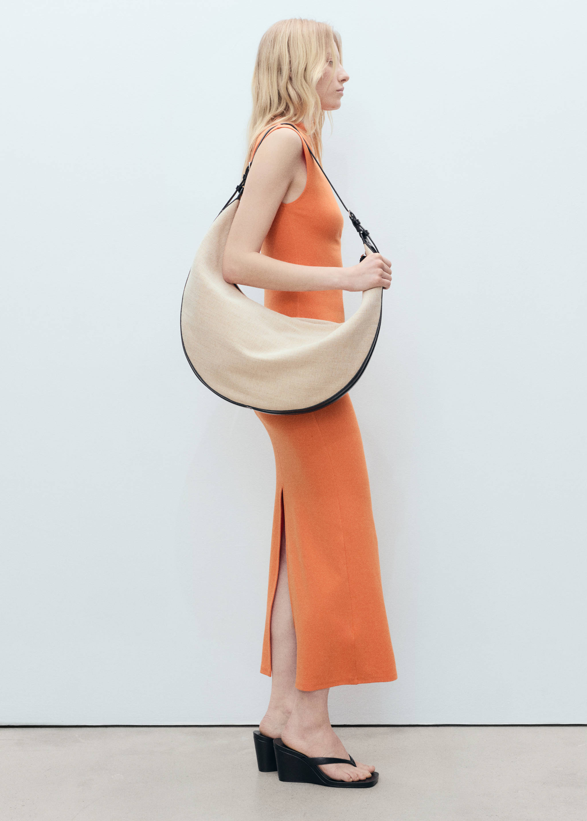 Draped dress with perkins collar - Details of the article 2