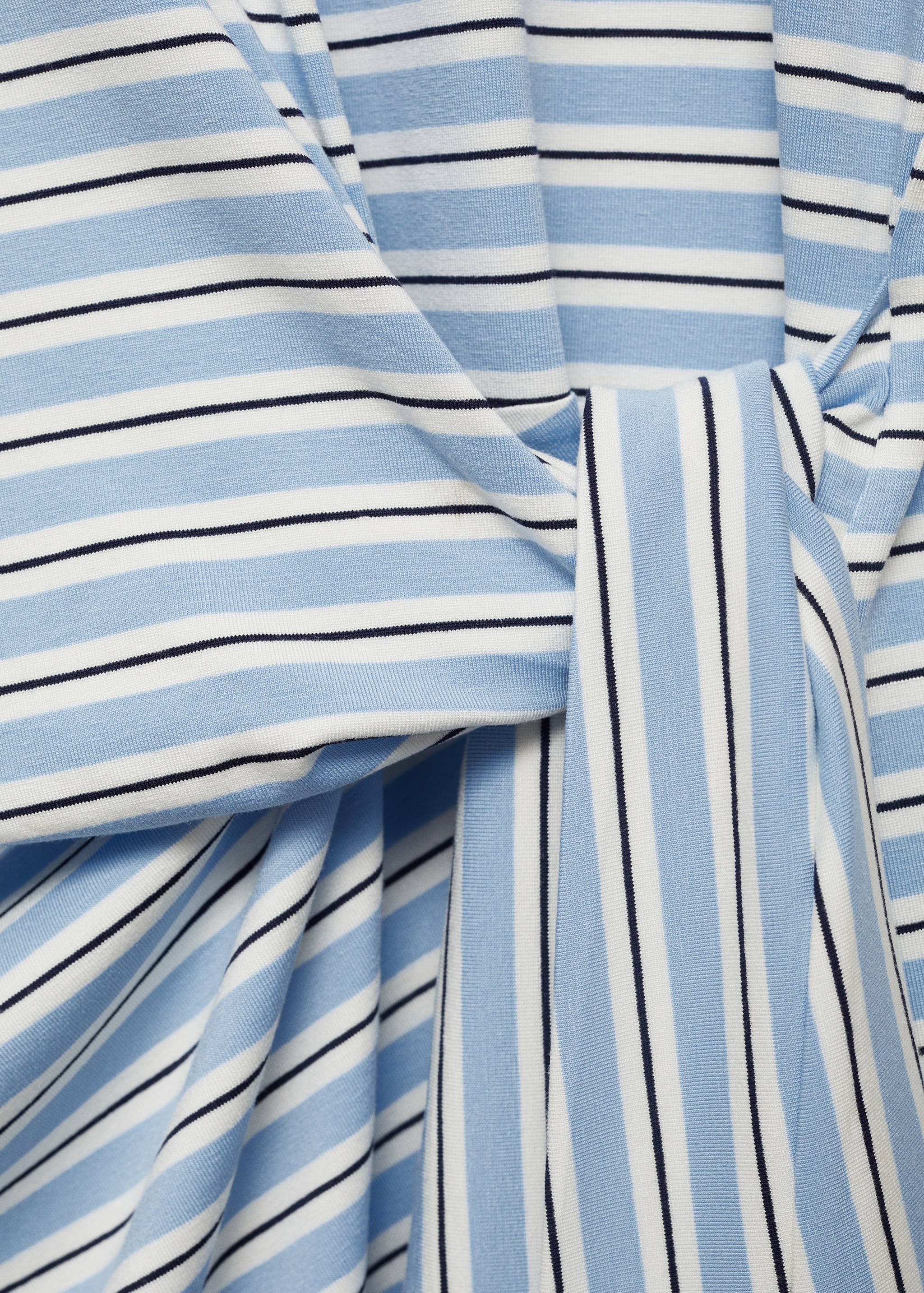 Short striped dress with knot - Details of the article 0