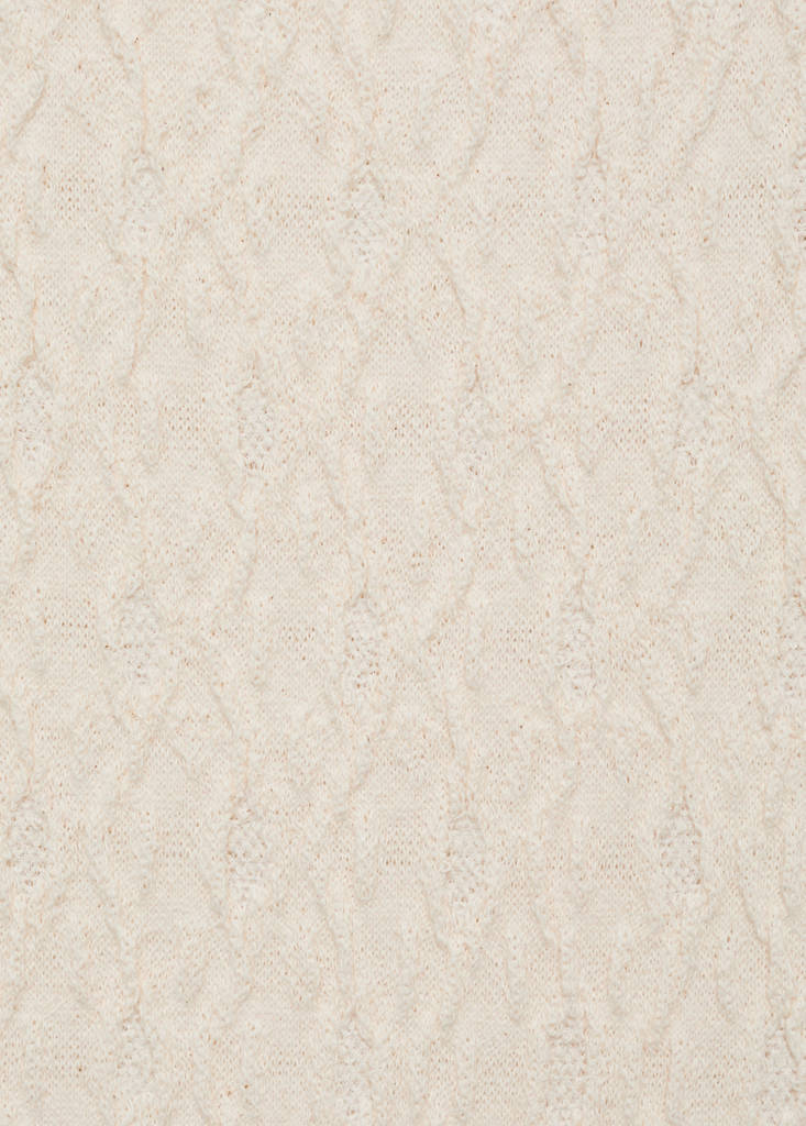 Fitted textured knitted dress — Ecru