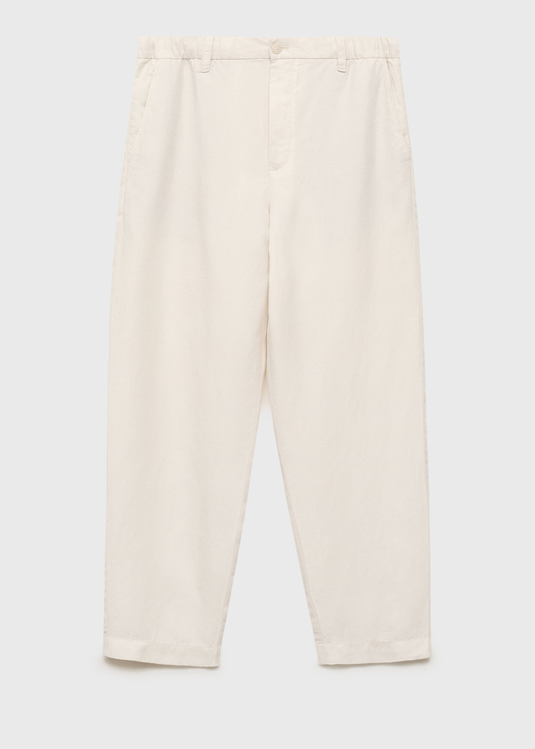 Pantalon lin mélangé taille élastique - Article sans modèle