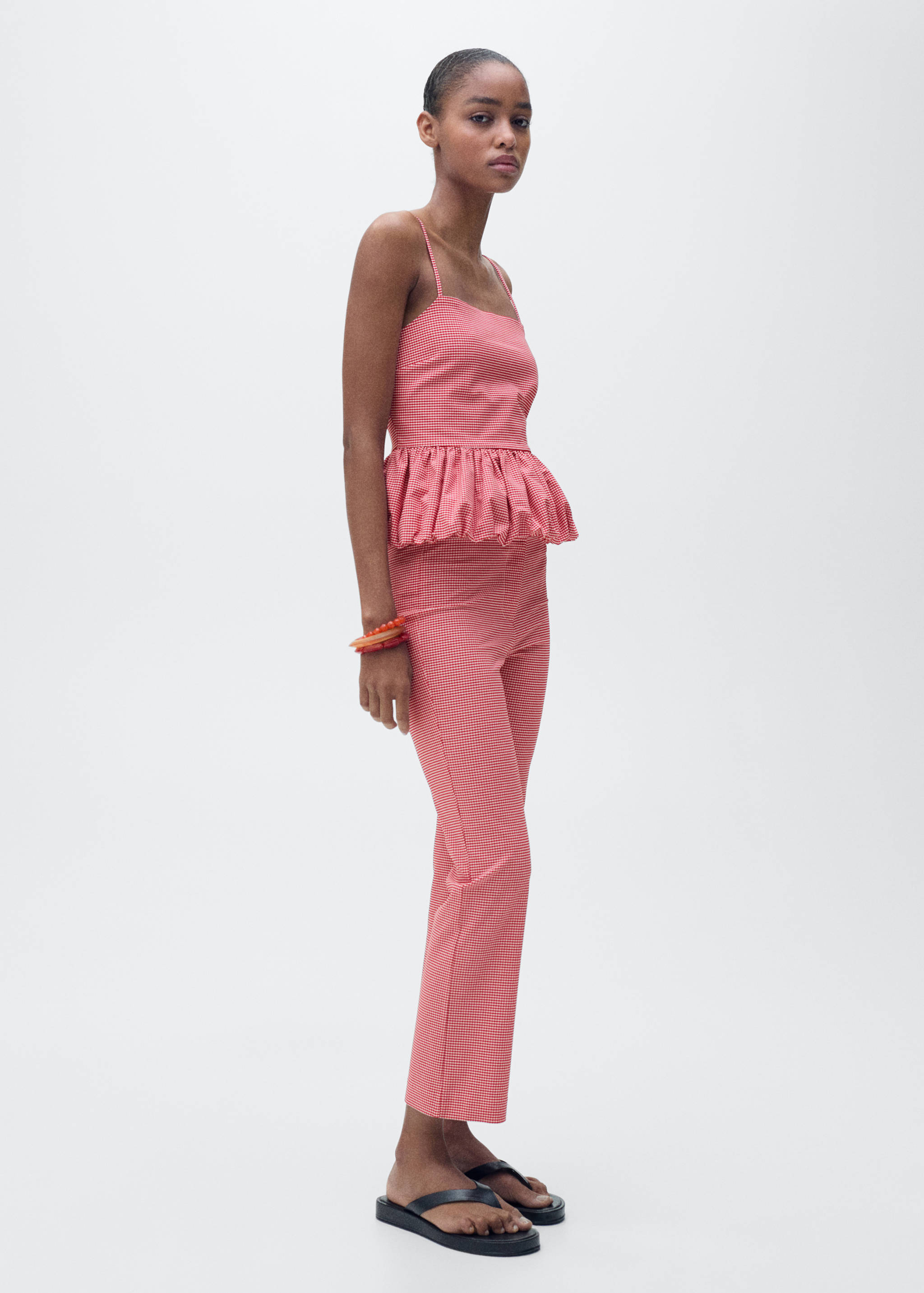 Pantalon à carreaux vichy court - Plan général