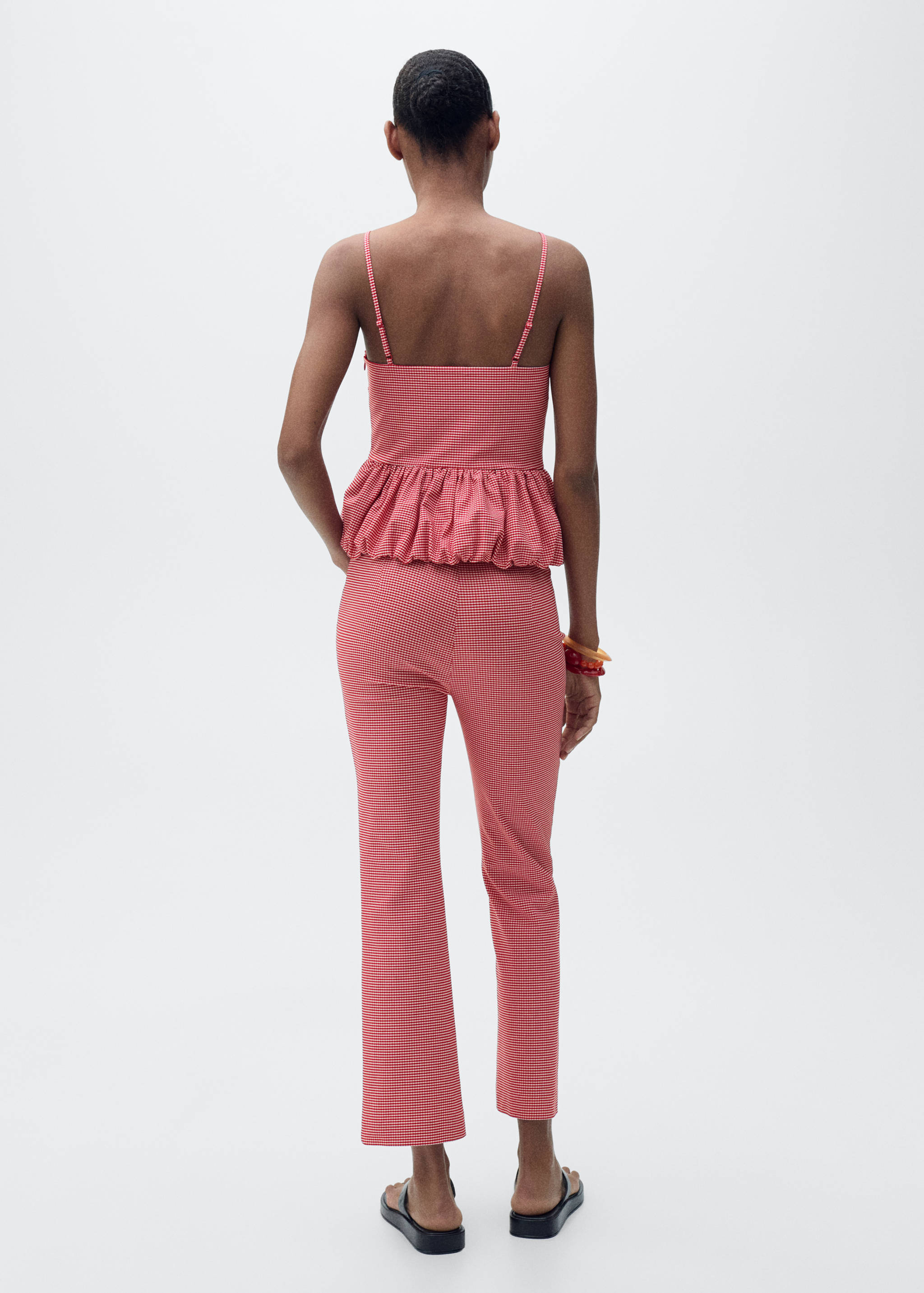 Pantalon à carreaux vichy court - Verso de l’article