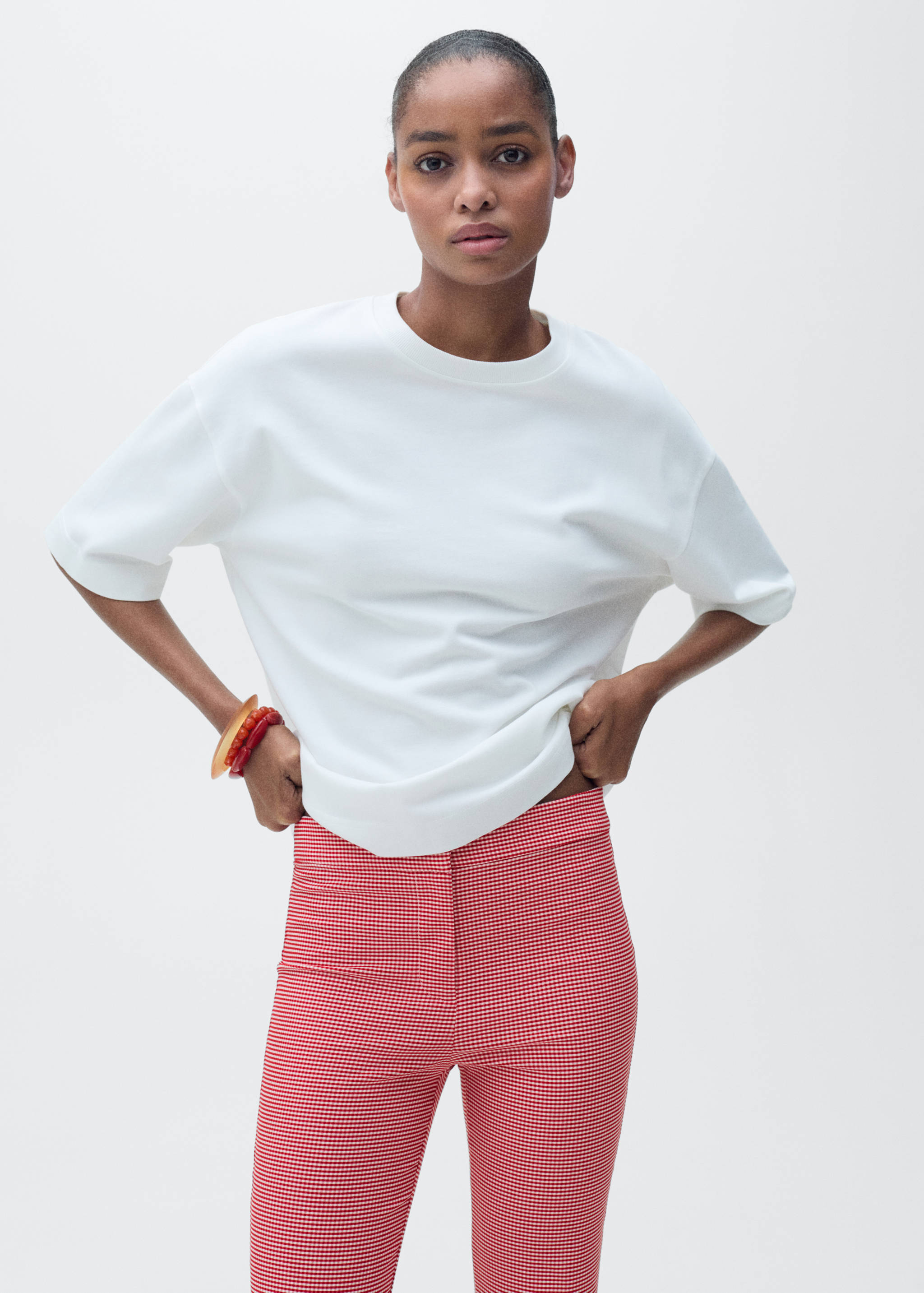 Pantalon à carreaux vichy court - Détail de l'article 1