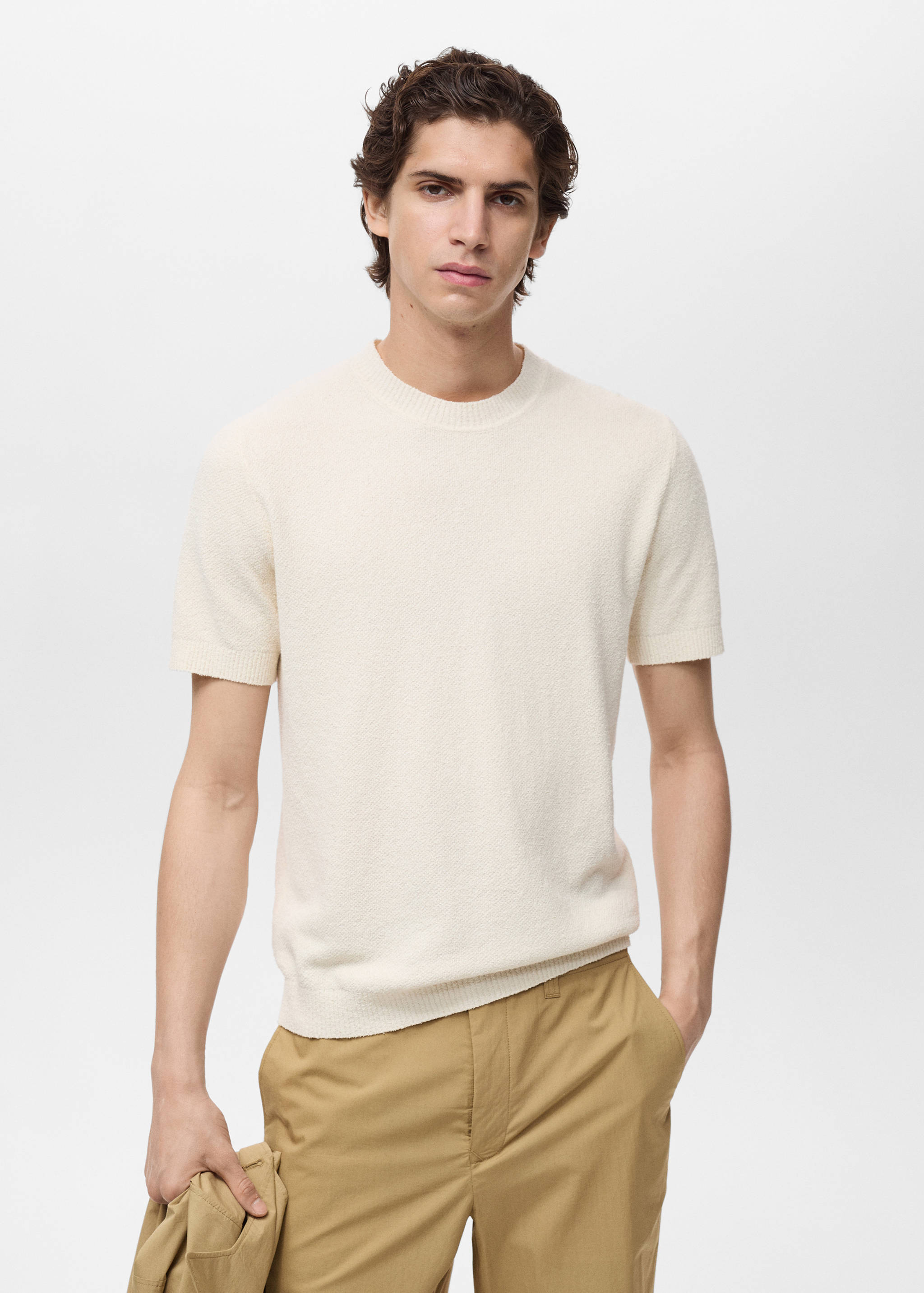 Cotton fine-knit t-shirt - Medium plane