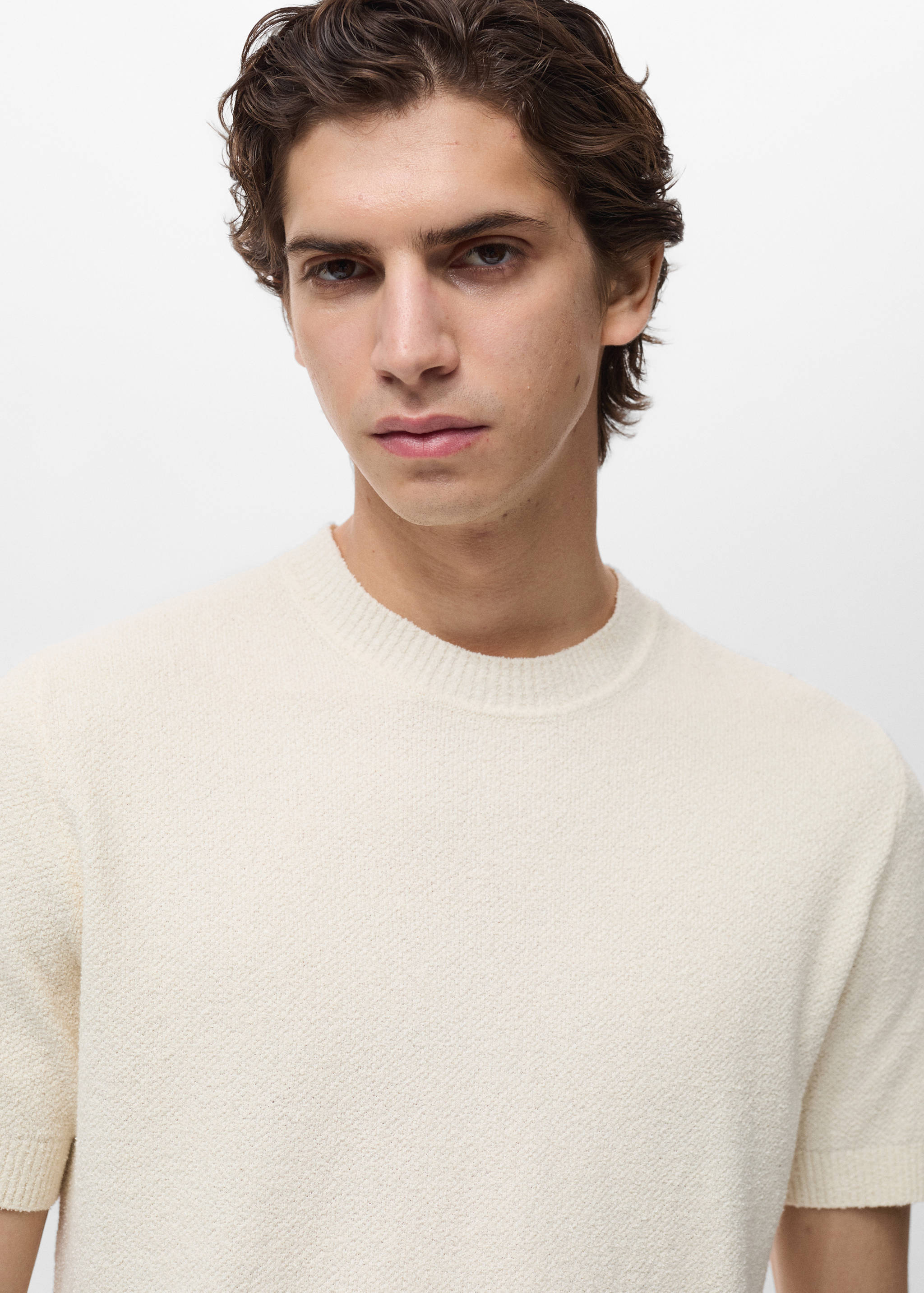 Cotton fine-knit t-shirt - Details of the article 1