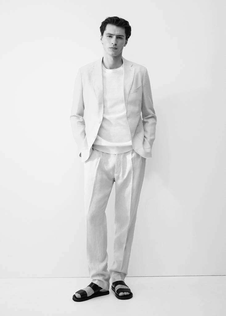 Openwork knitted cotton t-shirt — Ivory White