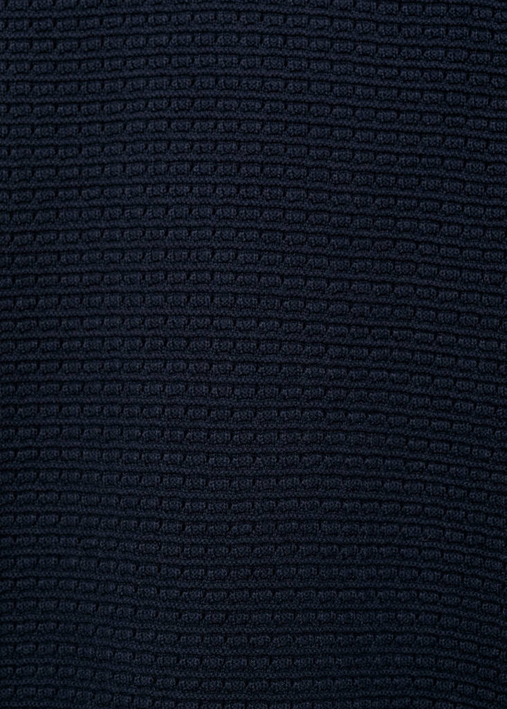 Openwork knitted cotton t-shirt — Ink Blue