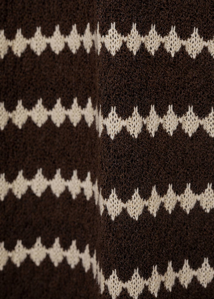 Knitted trousers with geometric print — Brown