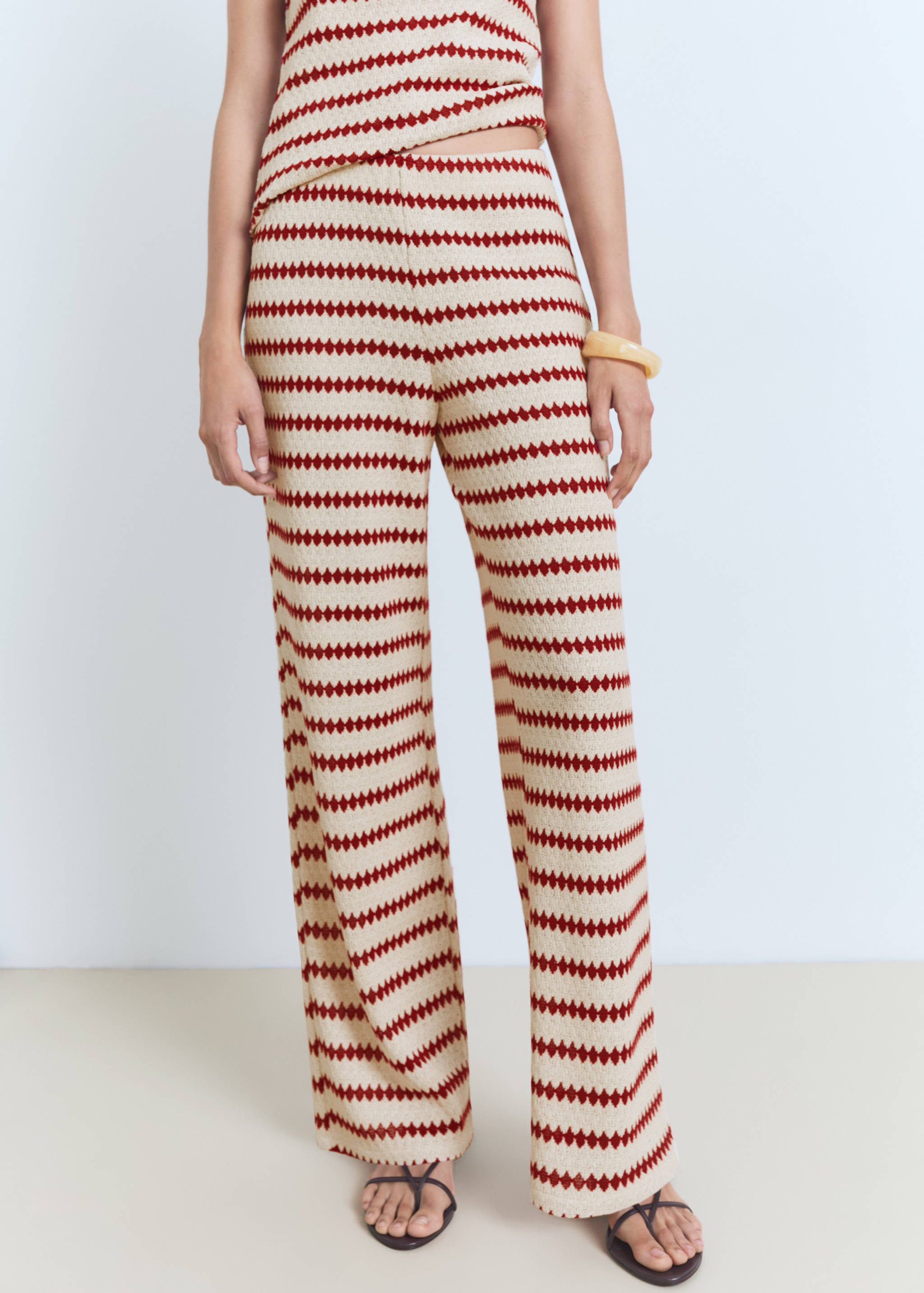 Knitted pants with geometric print - Medium plane