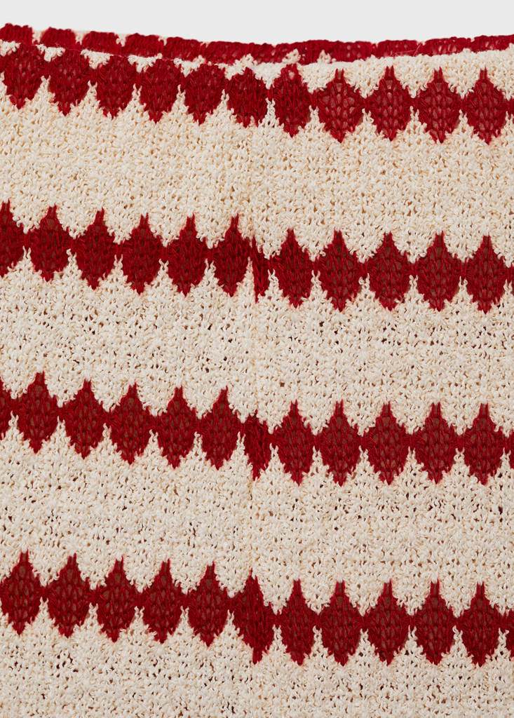 Knitted trousers with geometric print — Red