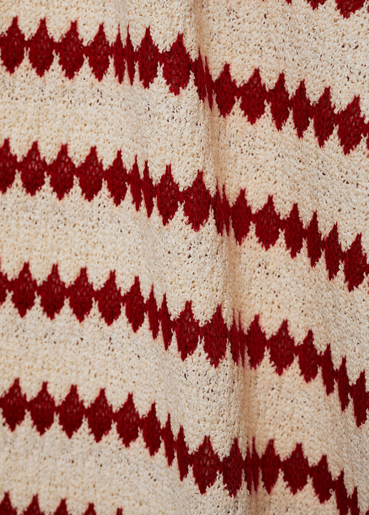 Knitted trousers with geometric print — Red