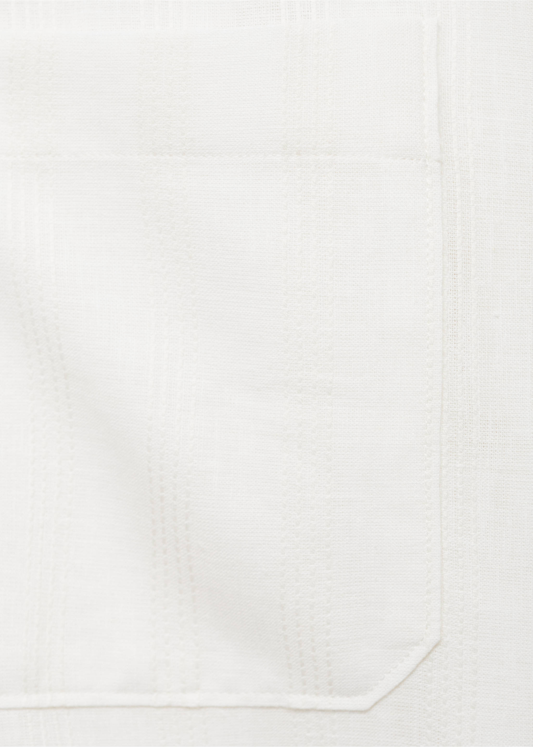 Linen-blend overshirt with pockets - Details of the article 0, Ecru. Ref: 87079216-00.