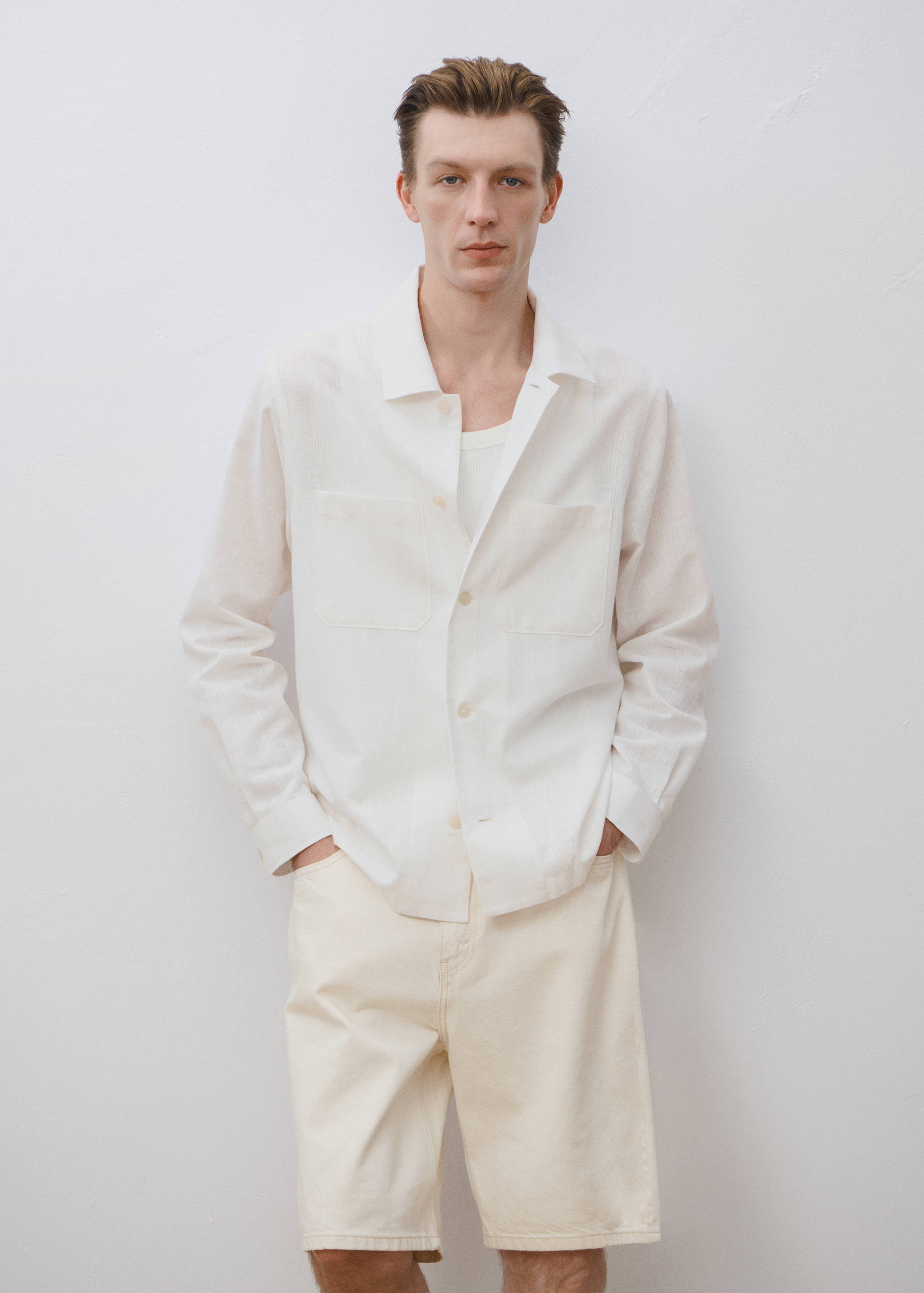 Surchemise lin mélangé poches - Détail de l'article 3