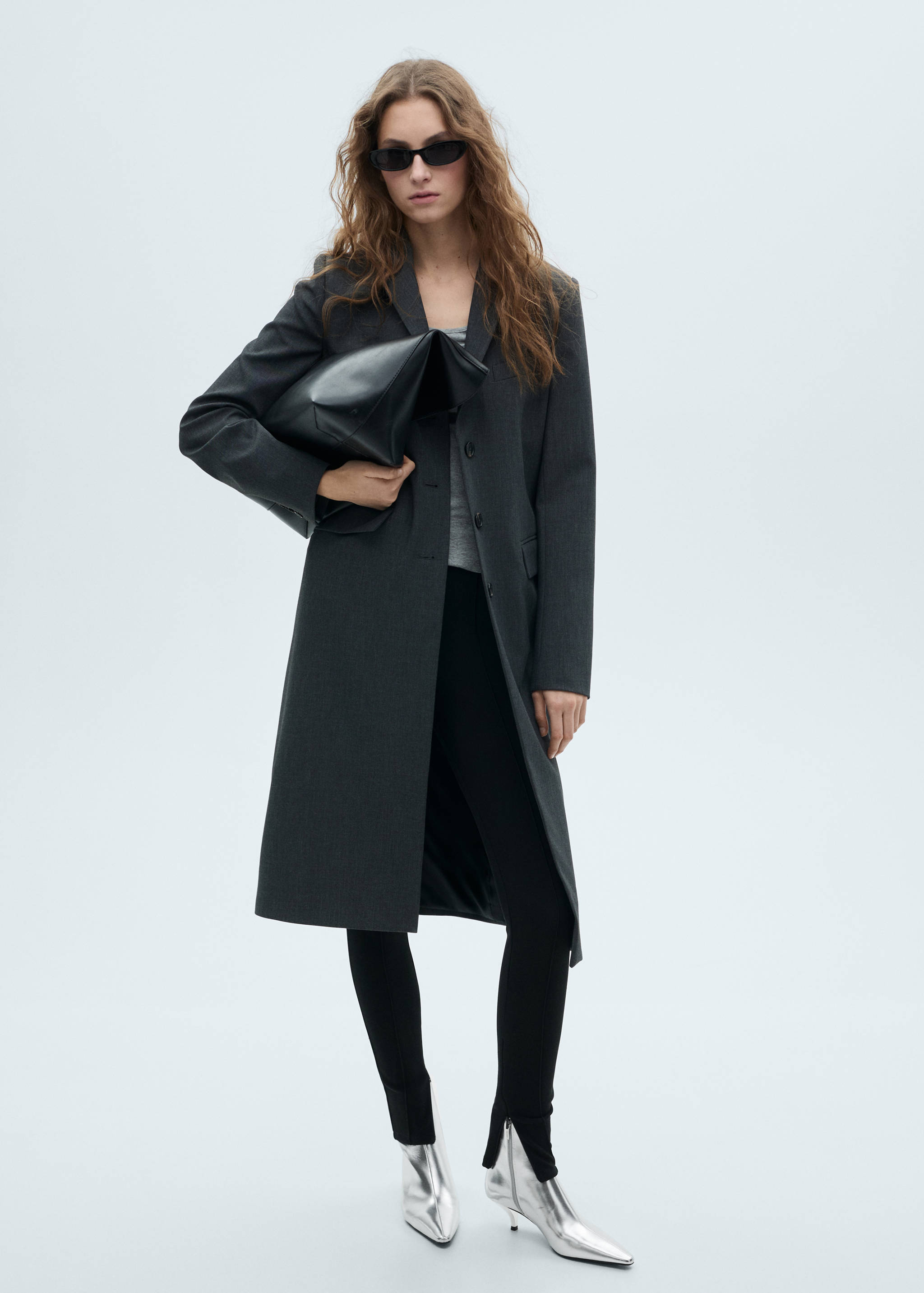 Metallic-effect pointed-toe boots - General plane