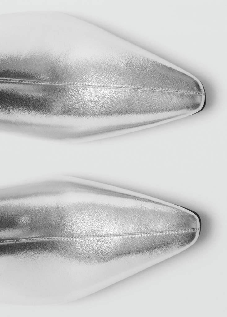 Metallic-effect pointed-toe boots — Silver