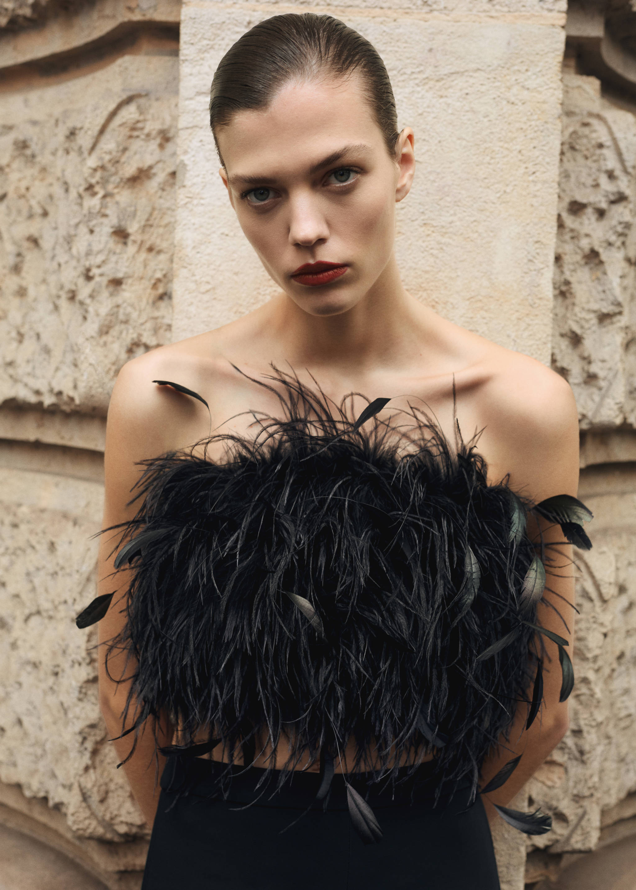 Feather bandeau-style top - Middenvlak