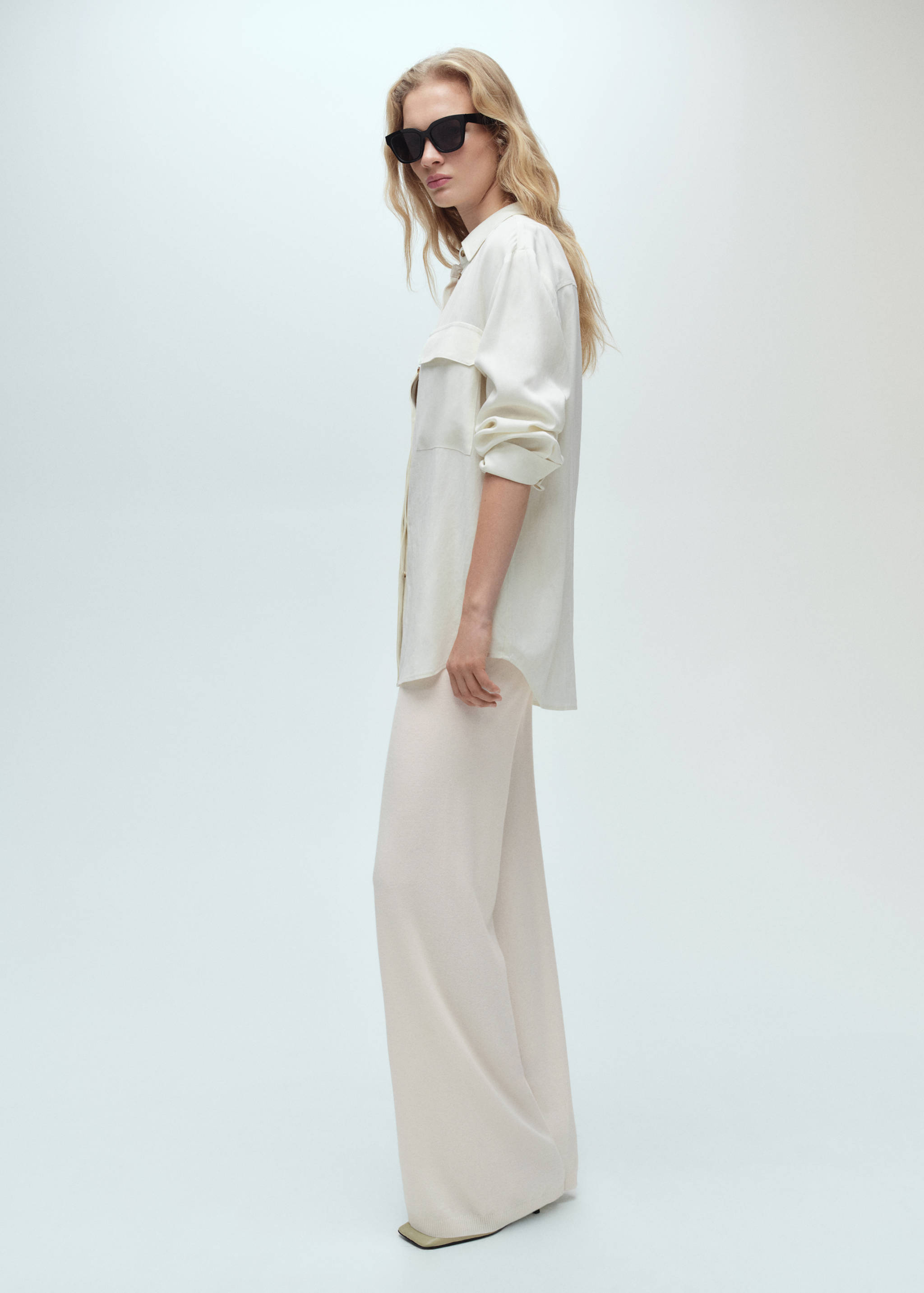 Fine-knit wide leg trousers - Details of the article 2