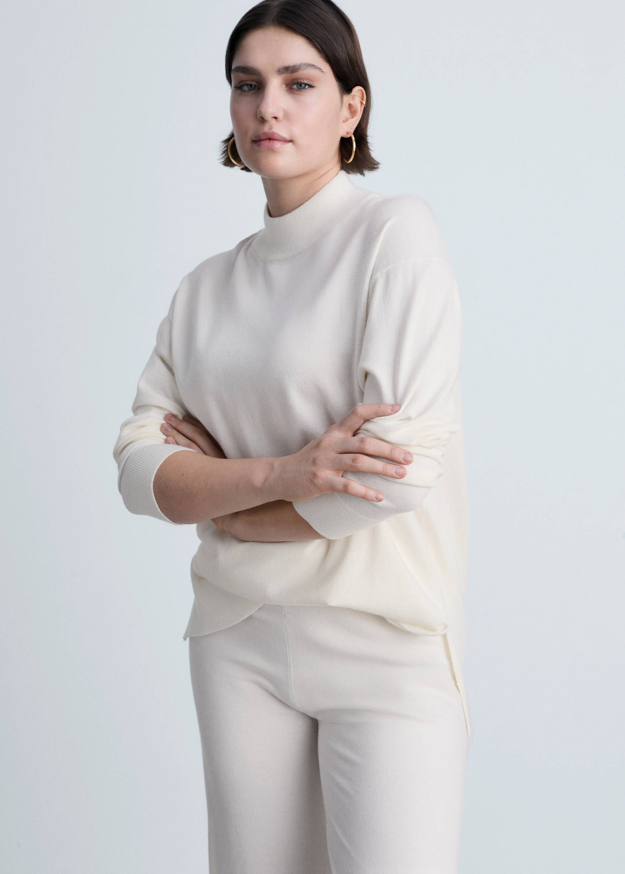 Fine-knit wide leg trousers - Details of the article 5