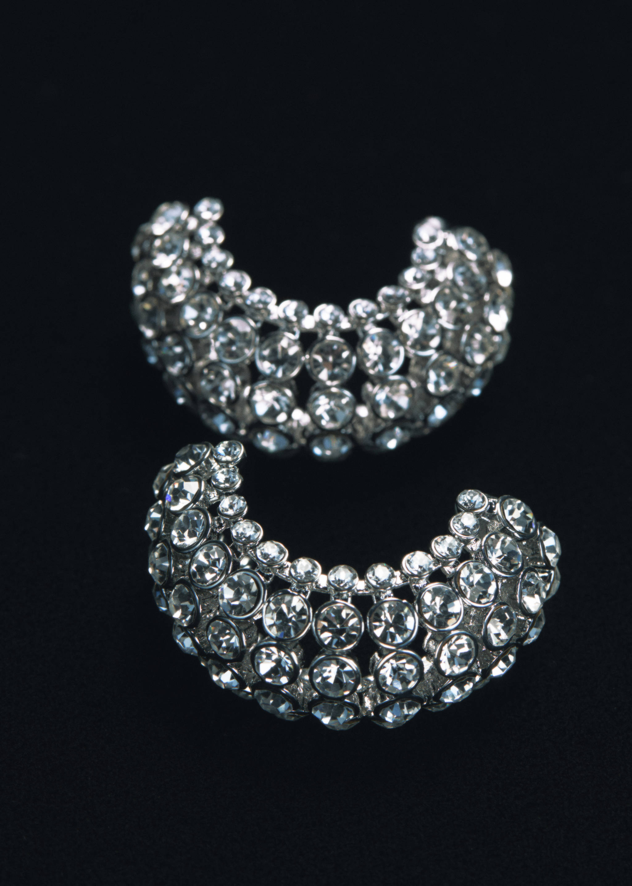 Semi-ring crystal earrings - General plane