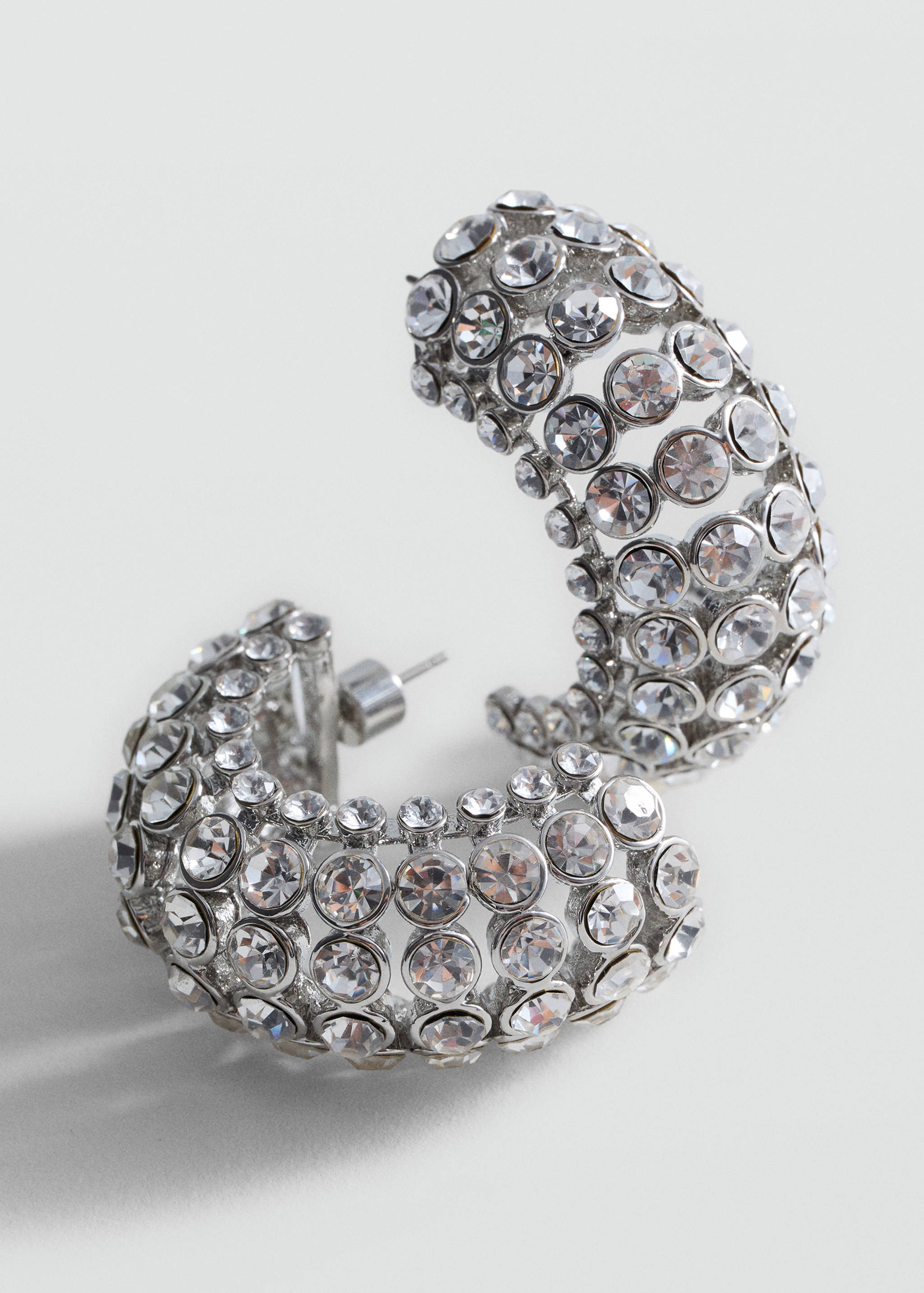 Semi-ring crystal earrings - Medium plane