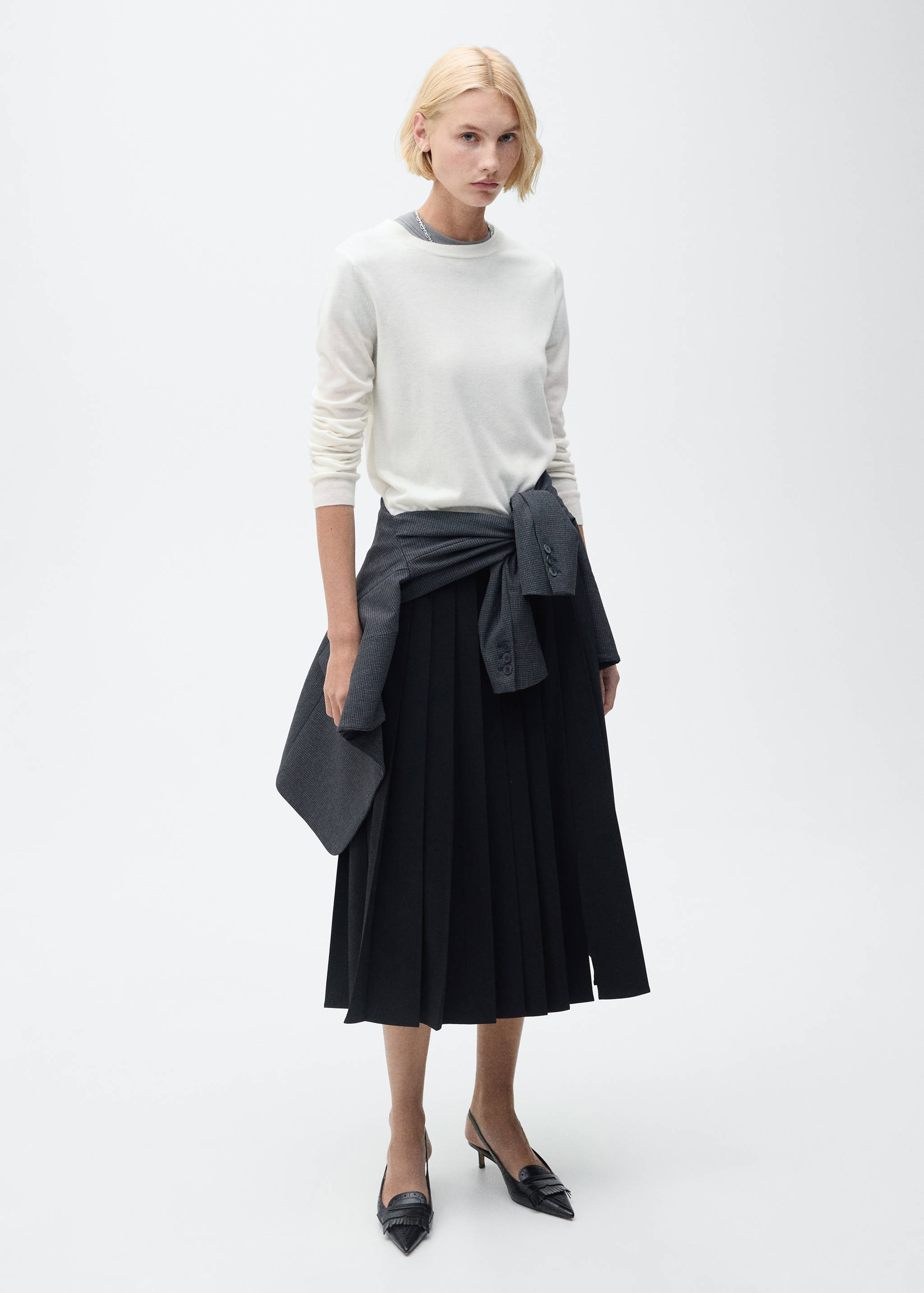 Wool-blend round-neck sweater - General plane