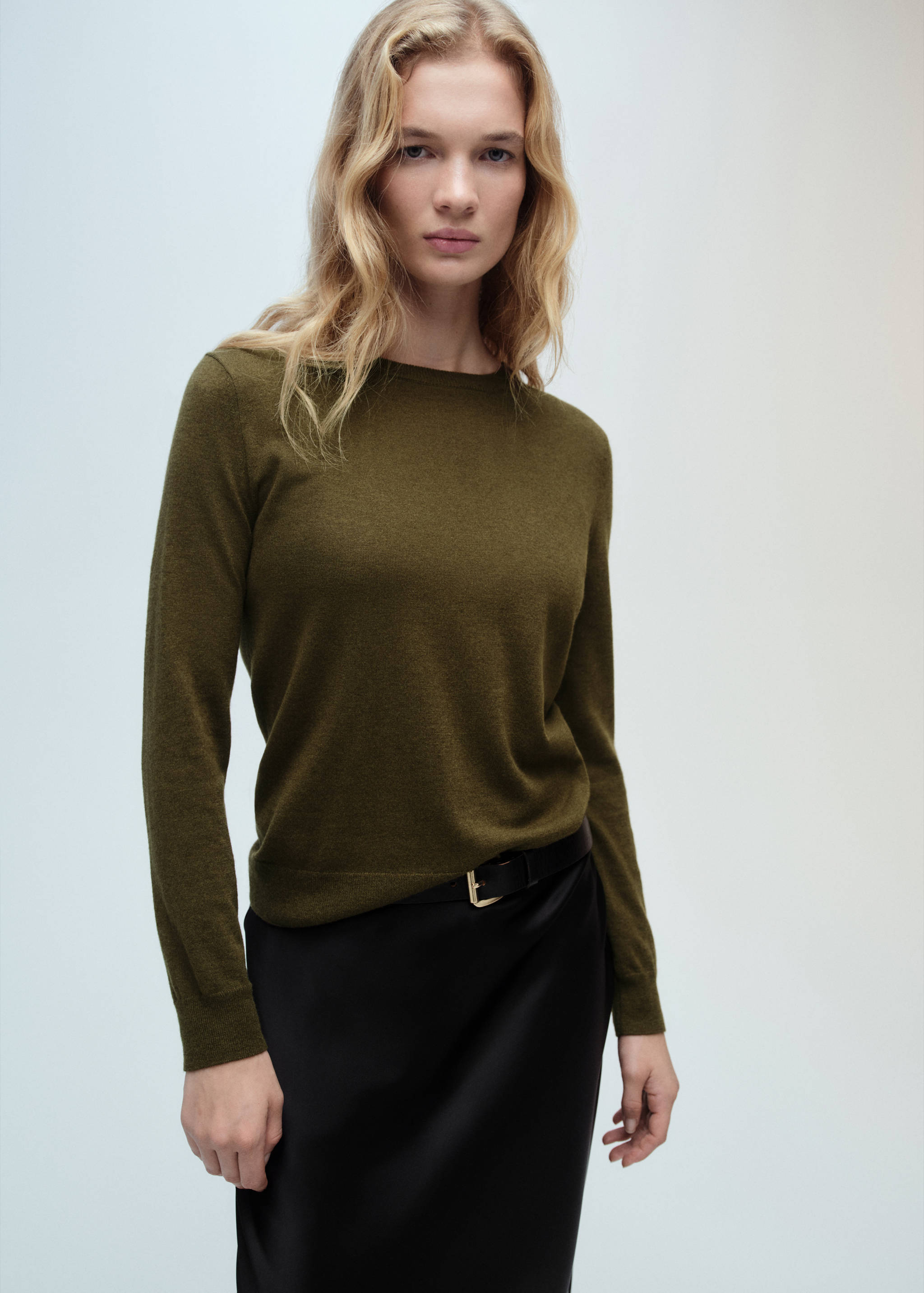 Wool-blend round-neck sweater - Medium plane