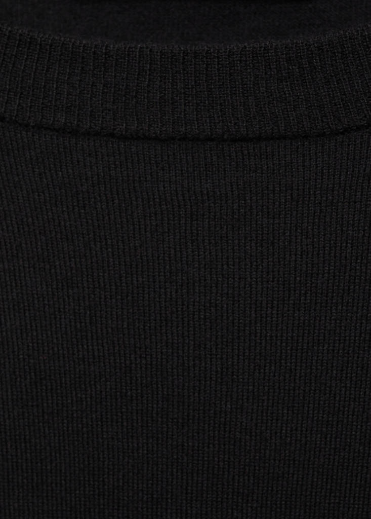 Wool-blend round-neck sweater — Black