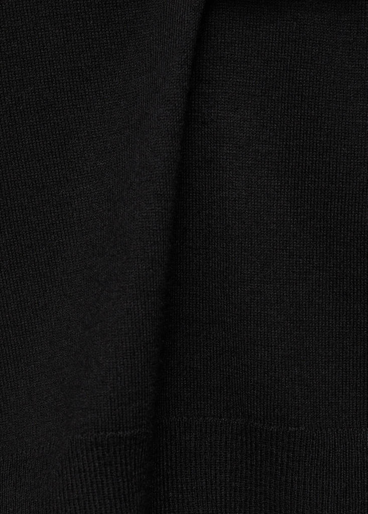 Wool-blend round-neck sweater — Black