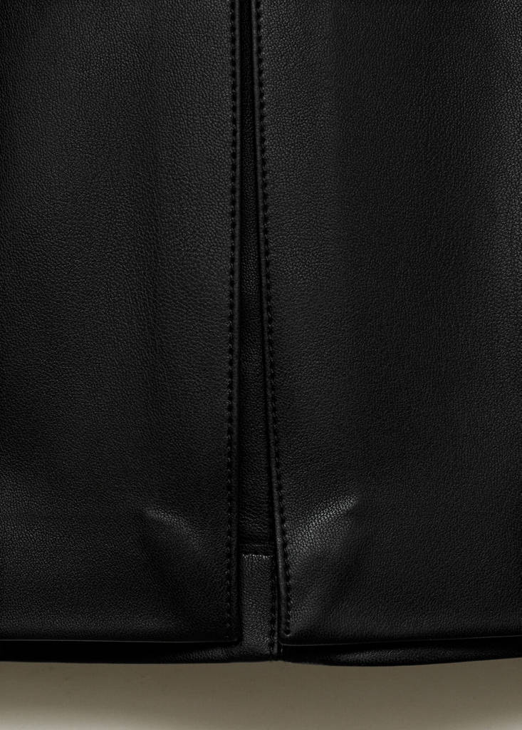 Faux-leather pencil skirt — Black