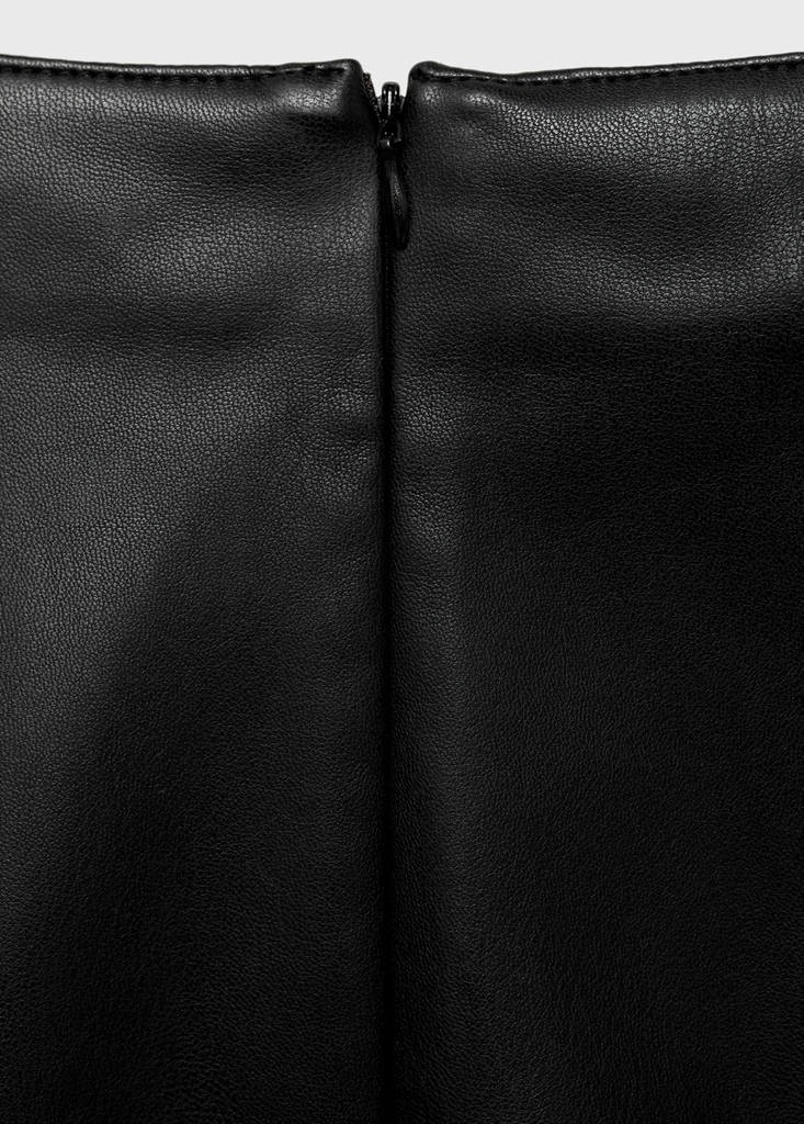 Faux-leather pencil skirt — Black