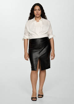 Faux-leather pencil skirt — Black 6