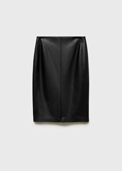 Faux-leather pencil skirt — Black 10