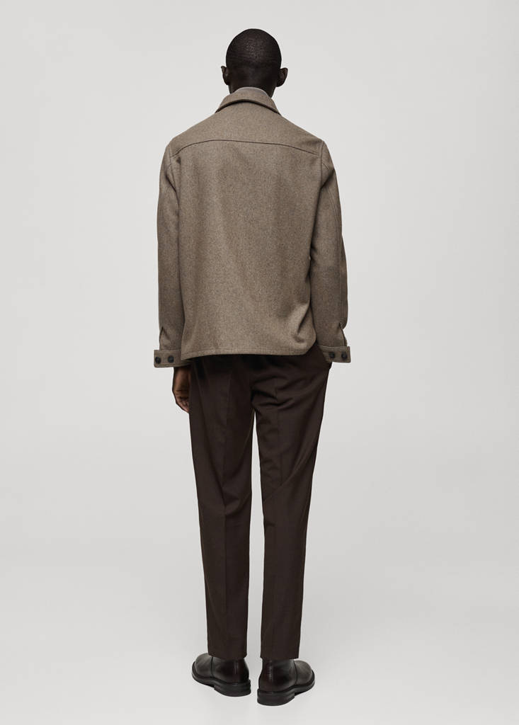Flannel wool-blend overshirt — Medium Brown
