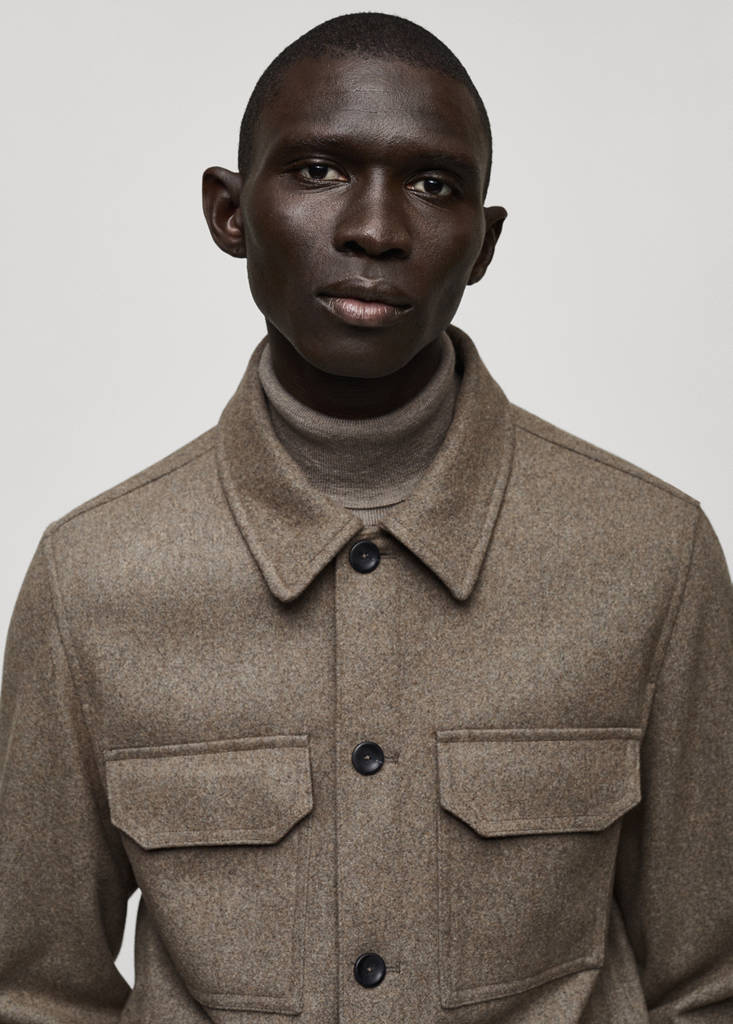 Flannel wool-blend overshirt — Medium Brown