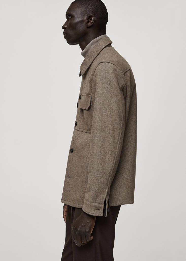 Flannel wool-blend overshirt — Medium Brown